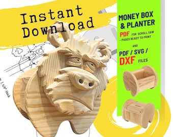 Woodworking Bear no.4  Design for Unique Home & Garden Decoration | PDF | SVG | DXF | Scroll Saw