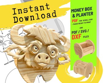 Woodworking Buffalo no.2  Design for Unique Home & Garden Decoration | PDF | SVG | DXF | Scroll Saw