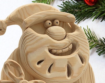 Scroll Saw Pattern, Easy Santa Claus Box Design (PDF, SVG)