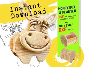 Diseño de burro de carpintería n.º 5 para una decoración única del hogar y el jardín / PDF / SVG / DXF / Sierra de calar