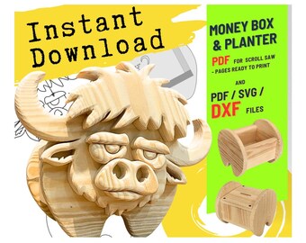 Woodworking Buffalo no.1  Design for Unique Home & Garden Decoration | PDF | SVG | DXF | Scroll Saw
