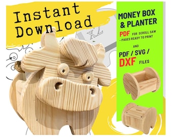 Woodworking Cow no.1  Design for Unique Home & Garden Decoration | PDF | SVG | DXF | Scroll Saw