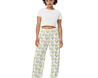 Tennismönstrade loungebyxor – Unisex sportig pyjamas
