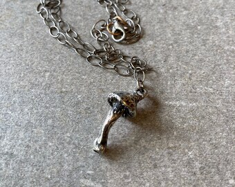 Silver Mushroom pendant necklace, Sterling silver Mushroom, Magic Mushroom Festival jewelry, Boho Hippie Jewelry, Psychedelic Gifts, Unisex