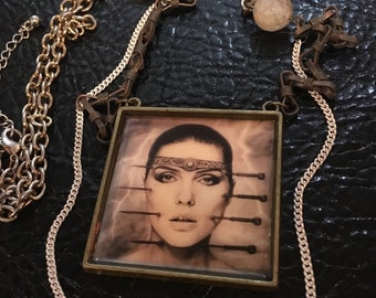 Debbie Harry Blondie Collier, New Wave Punkrock vintage Retro Photo Art, Music Album Pendant, Rocker gift, Blondie Fan, Rock Icon gift