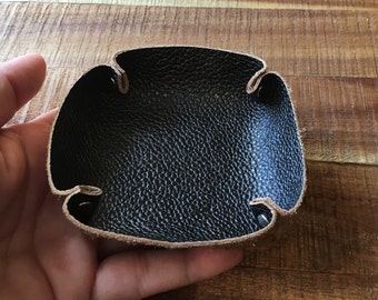 Ring Holder Dish - Soft Leather - Jewelry Storage - Leather Catchall Tray