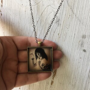 Patti Smith Necklace, New Wave Punk Rock Vintage Retro Photo Art, Music Album Pendant, Rocker gift, Patti Smith Fan gift, Rock Icon gift image 2