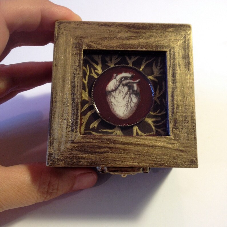 Anatomical Heart Box Goth Engagement Ring Box Goth Ring Box Etsy Ireland