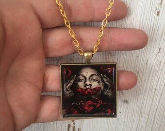Lil Wayne Necklace, Album Cover Art Necklace, Music Festival Jewelry, HipHop and Rap fan gift