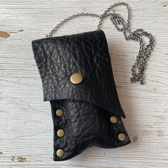 Leather Lipstick Pouch, Personalized Leather Pouch Necklace