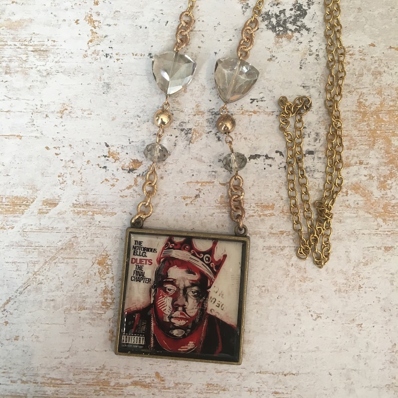 Notorious B.I.G, Biggie Smalls Pendant Necklace, Album Cover Art
