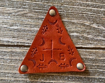 Personalised Bandanna Slide with Your Initials,Stamped Leather Bandanna Slide,Bandanna ring alternative,Bandanna tying,Bandanna accessories,