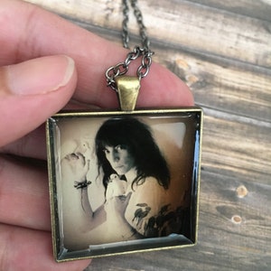 Patti Smith Necklace, New Wave Punk Rock Vintage Retro Photo Art, Music Album Pendant, Rocker gift, Patti Smith Fan gift, Rock Icon gift image 4