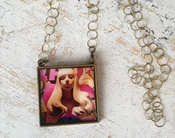 Lady Gaga Pendant Necklace Album Cover Art Jewelry Music Related Jewelry Rocker Chic Gift for Gaga Fans