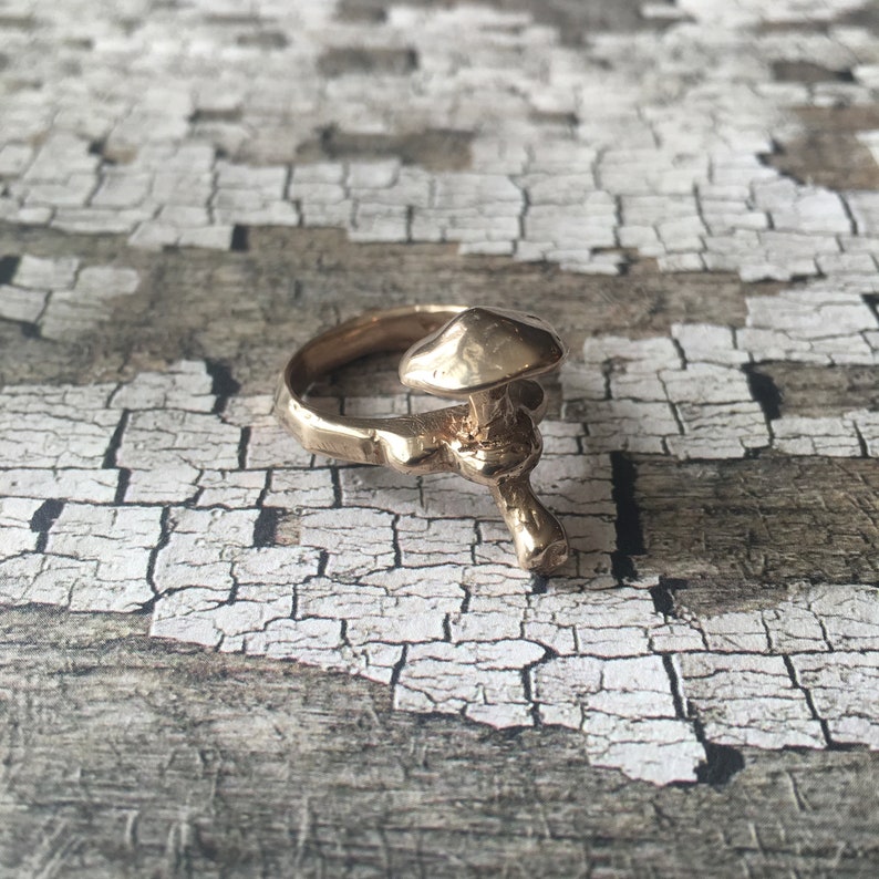 Magic Mushroom Ring Hippie Jewelry Sterling Silver Mushroom Etsy