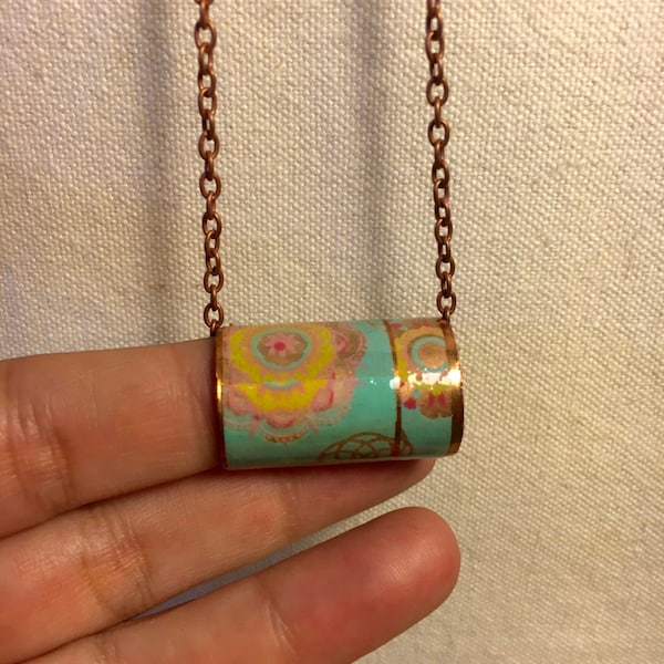 Copper Jewelry - Pastels - Up Cycled Copper Pipe Pendant Necklace -Industrial Chic- Copper Chain