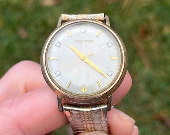 Bulova Accutron Uhr Tuning Fork 214 Uhr Diamant Zifferblatt 10K Gold Filled M6 1966