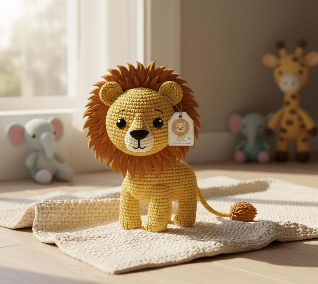 Realistic Standing Lion Crochet Pattern | Amigurumi Safari Animal ...