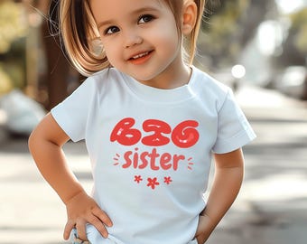 Big Sister Shirt Toddler, Big Sister Shirt Gift, Gift for Sister Toddler Tee, Big Sis Announcement Shirt, Family Siblings Shirt