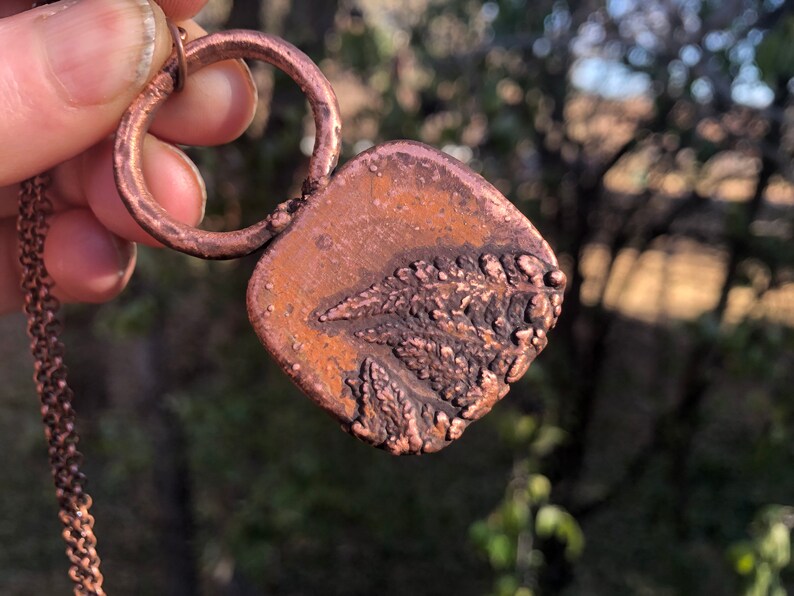 Copper Electroformed Fern Necklace image 4