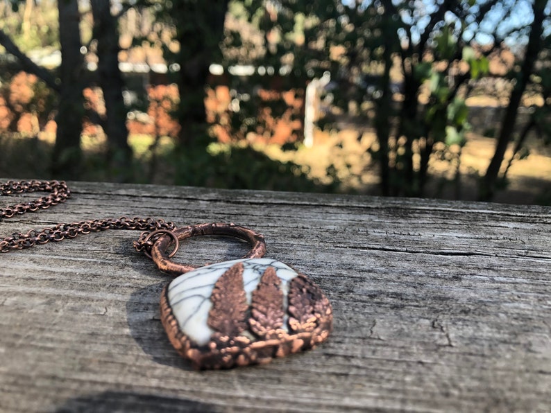 Copper Electroformed Fern Necklace image 2