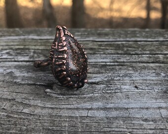 Copper Electroformed Fern Ring