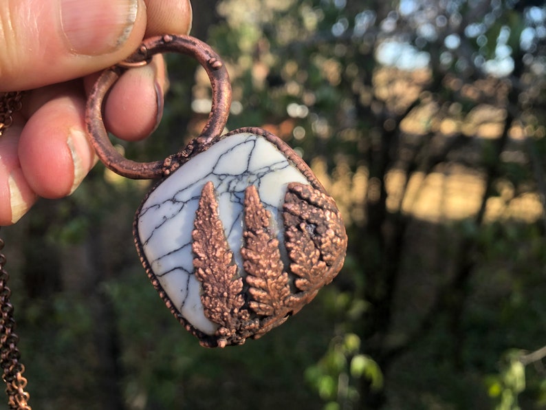 Copper Electroformed Fern Necklace image 1