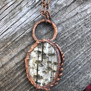 Copper Birch Bark Electroformed Fern Statement Necklace image 2