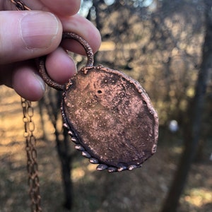 Copper Birch Bark Electroformed Fern Statement Necklace image 4