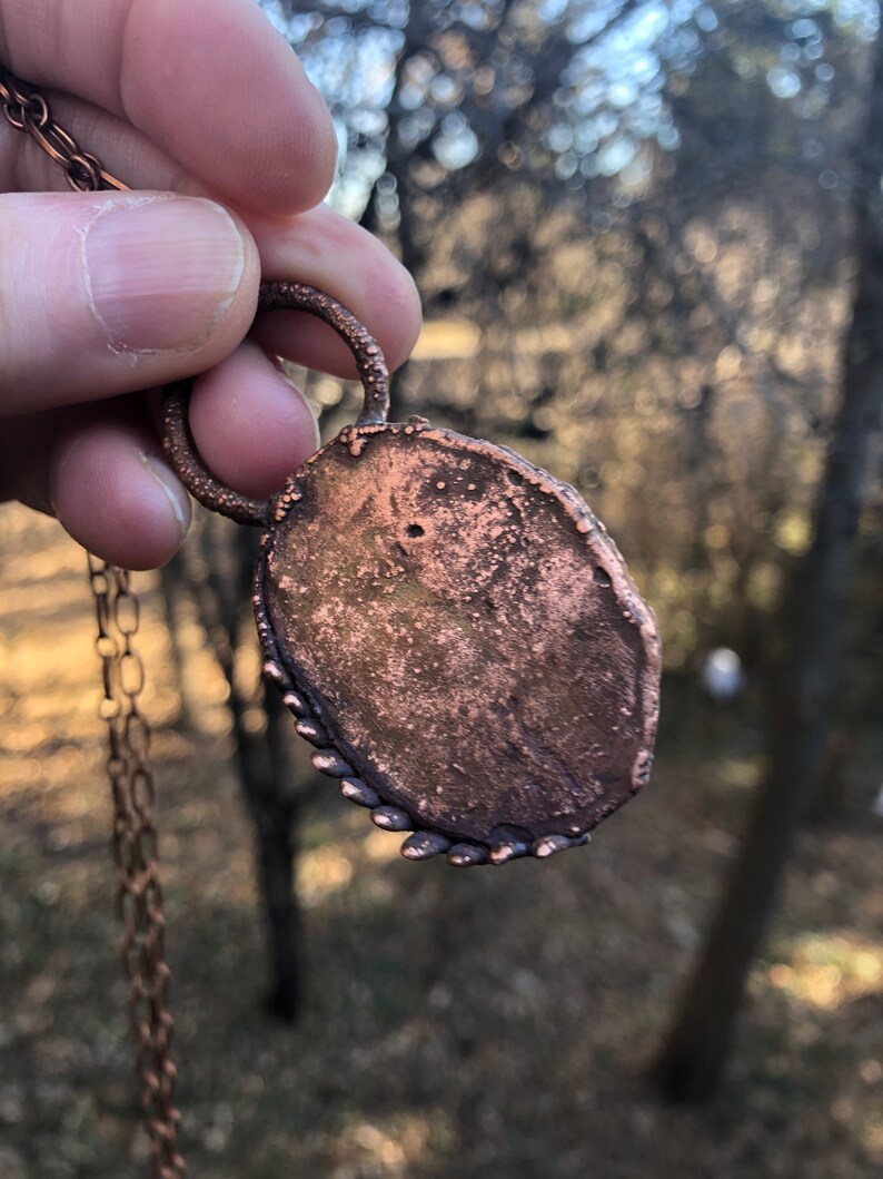 Copper Birch Bark Electroformed Fern Statement Necklace image 4