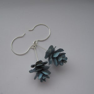 Rustic Woodland Blue Hemlock Pine Cone Eco-Friendly Dangle Earrings image 8