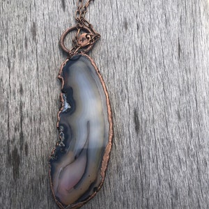 Electroformed Copper Agate Mountain Statement Necklace image 4