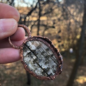 Copper Birch Bark Electroformed Fern Statement Necklace image 6