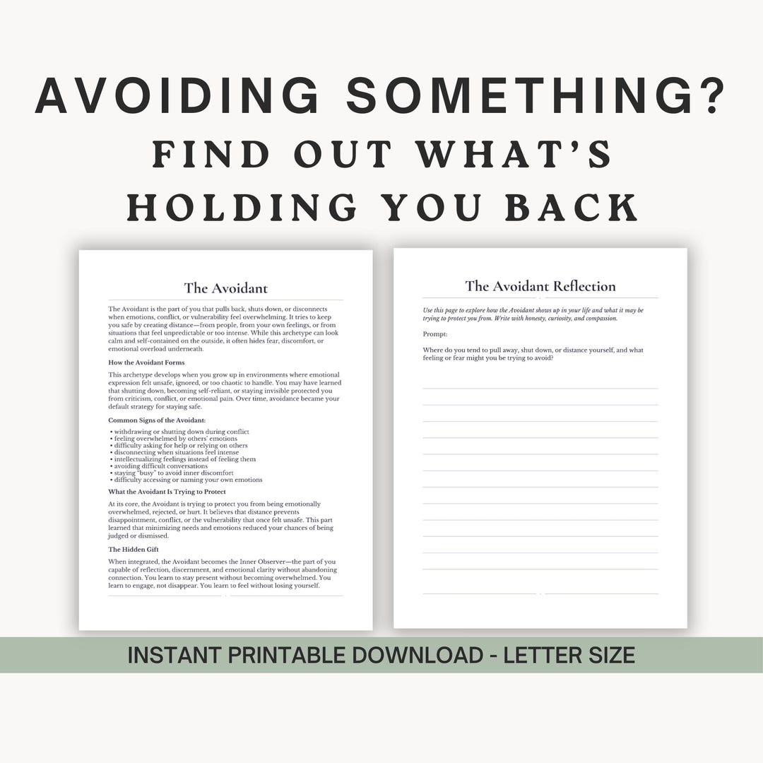 What Am I Avoiding Worksheet | Self Reflection Printable (PDF) - Etsy