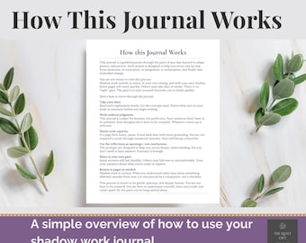 How This Journal Works Printable | Shadow Work Guide Page | How to Use Your Shadow Work Journal | Healing & Self-Discovery Worksheet