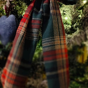 Elegante kerstdeurstrik | Grote tartanstrik voor krans | Handgemaakte kerstversiering