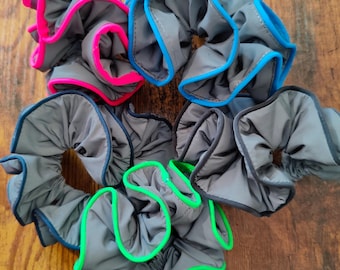 Handmade Reflective Scrunchies Set | High-Visibility Hair Accessories