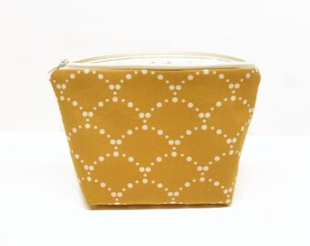 makeup bag zipper pouch yellow makeup bag zipper bag small makeup bag mustard yellow