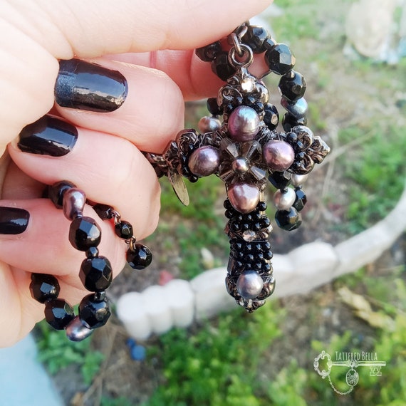 MIRIAM HASKELL Gorgeous Purple Tone Baroque Pearl… - image 1