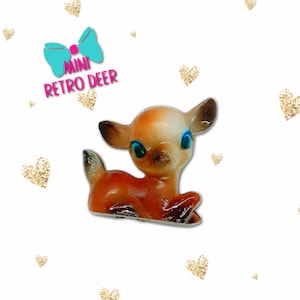 1 Mini Big Eyed Deer Figurine , Craft Diorama Deer, Retro Deer Christmas Decoration, Hong Kong Deer