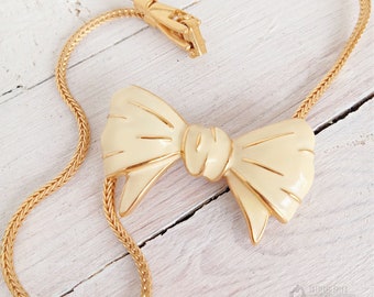 MONET Enamel Bow Necklace