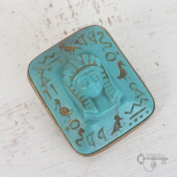 Art Deco Egyptian Revival Carved Stone King Tut P… - image 1