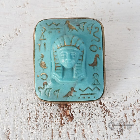 Art Deco Egyptian Revival Carved Stone King Tut P… - image 2