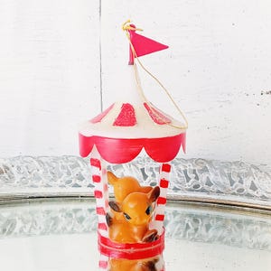 Christmas Carousel with Kitsch Deer, Retro Deer Christmas Decoration, Hong Kong Deer