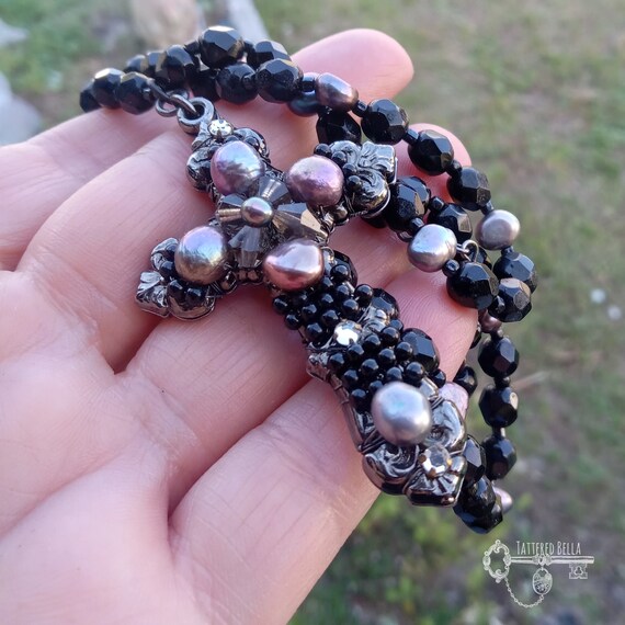 MIRIAM HASKELL Gorgeous Purple Tone Baroque Pearl… - image 2