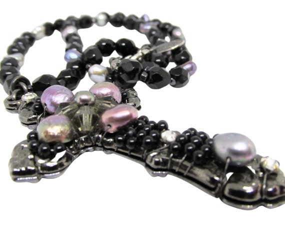 MIRIAM HASKELL Gorgeous Purple Tone Baroque Pearl… - image 6