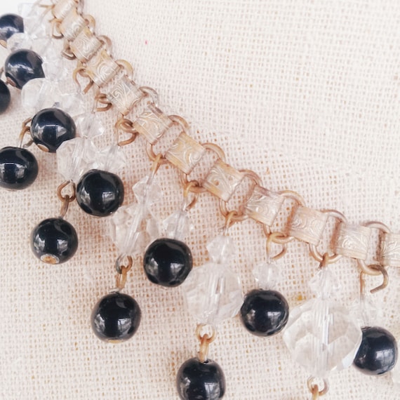Miriam Haskell Book Chain Crystal Glass Drop Bead… - image 2