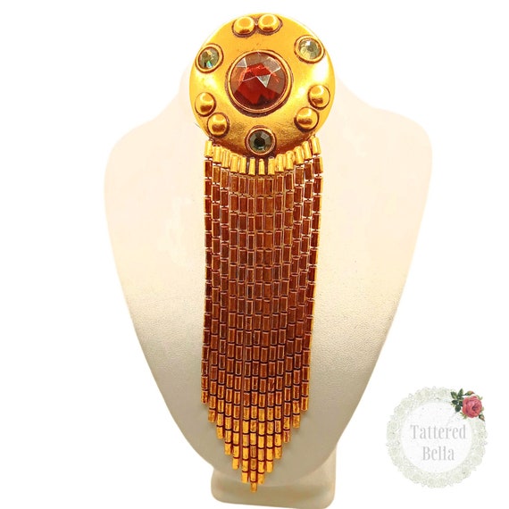 Designer BEN AMUN Faceted Rhinestone and Goldtone… - image 1