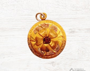 Small Gold Filled and Brass Flower Locket
