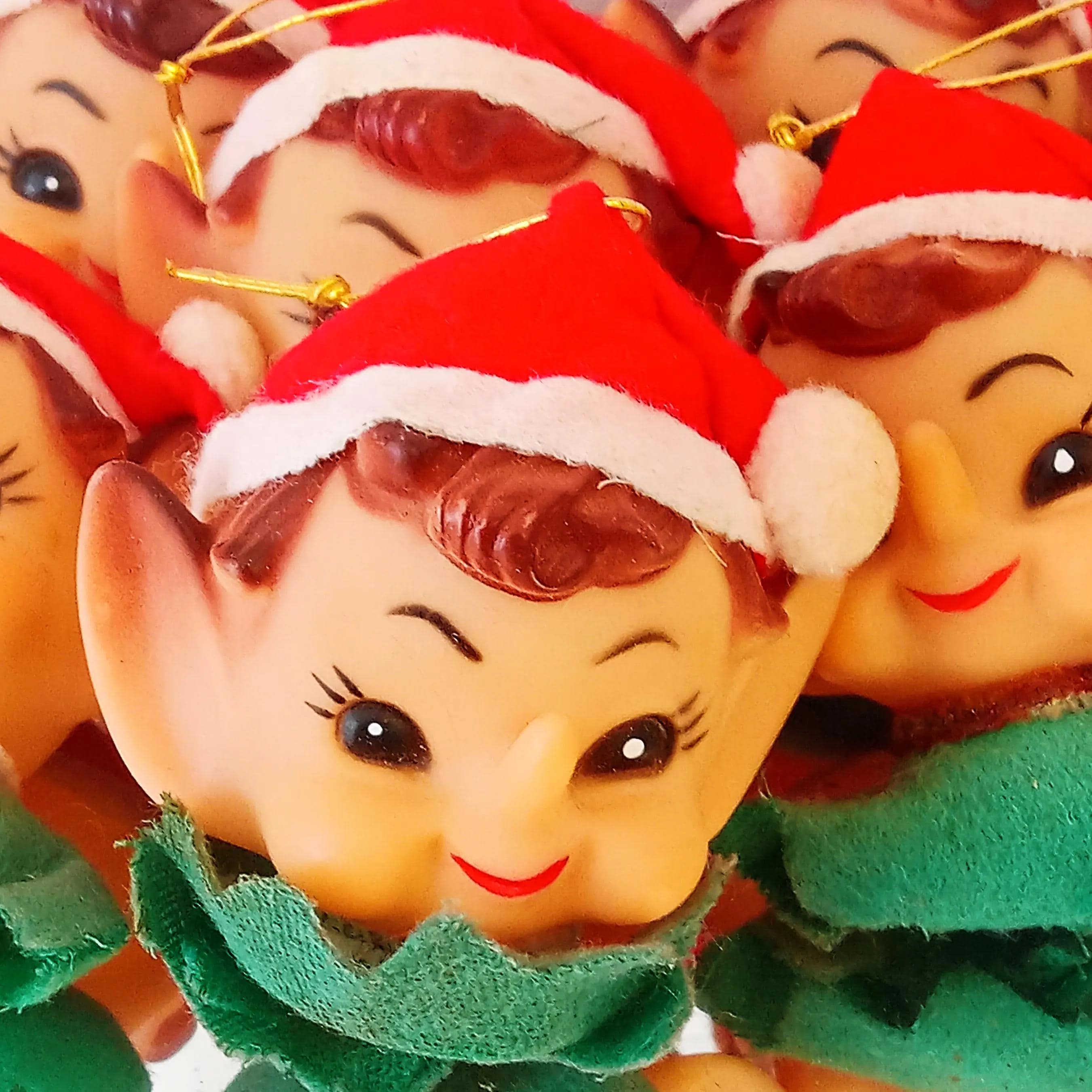 1950年代ビンテージ物 妖精エルフのクリスマス置物プランター Vintage 1950s Pixie Elf Figurine: Mid-century Japan